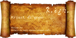 Kriszt Ágnes névjegykártya